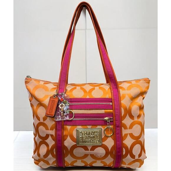 Y2K Coach 13826 Poppy OP Art Signature Tote & Large Wristlet - Picture 2 of 15